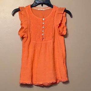 Copper Key Orange Sleeveless Top, Medium